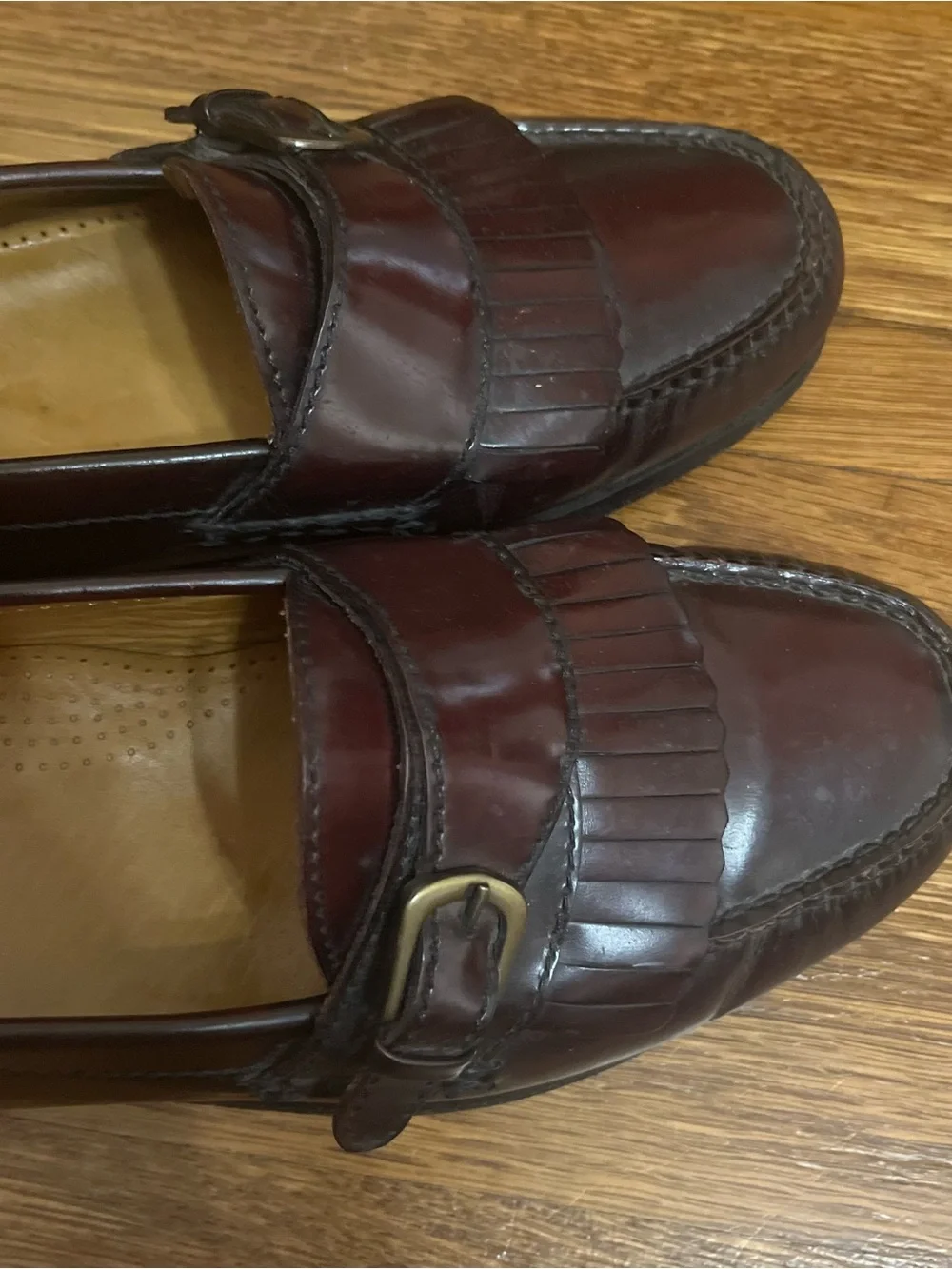 Cole Haan 9 loafers fringe kiltie slip on dark brown